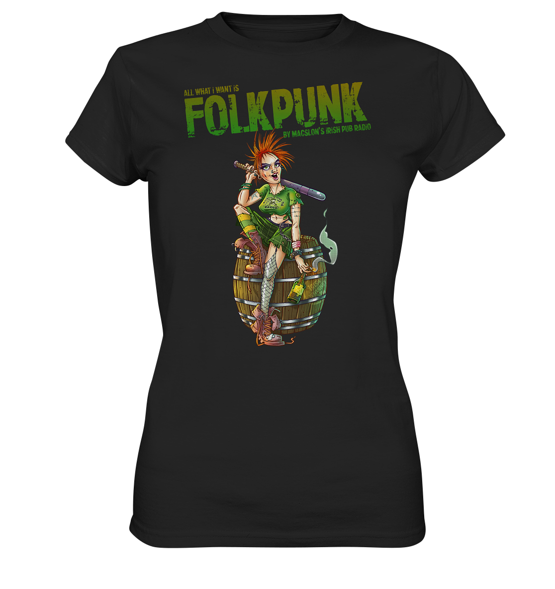 All What I Want Is "Folkpunk" - Ladies Premium Shirt