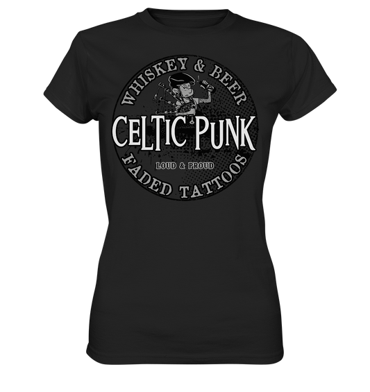 Celtic Punk "Whiskey, Beer & Faded Tattoos" - Ladies Premium Shirt