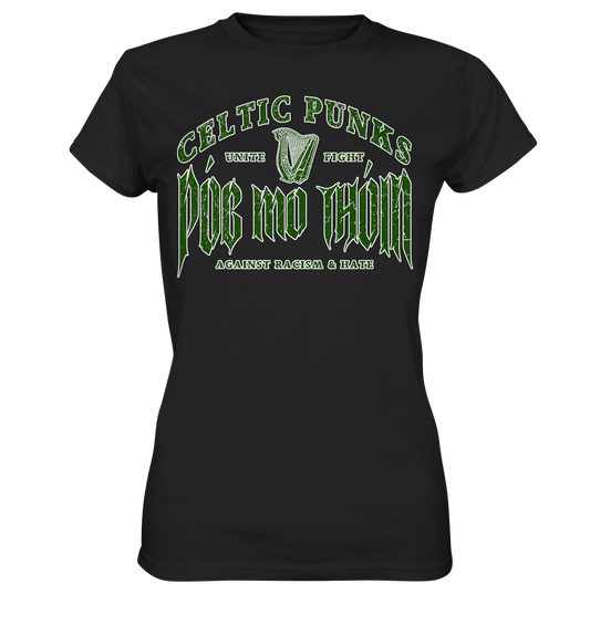 Póg Mo Thóin Streetwear "Celtic Punks Against Racism & Hate / Unite & Fight" - Ladies Premium Shirt