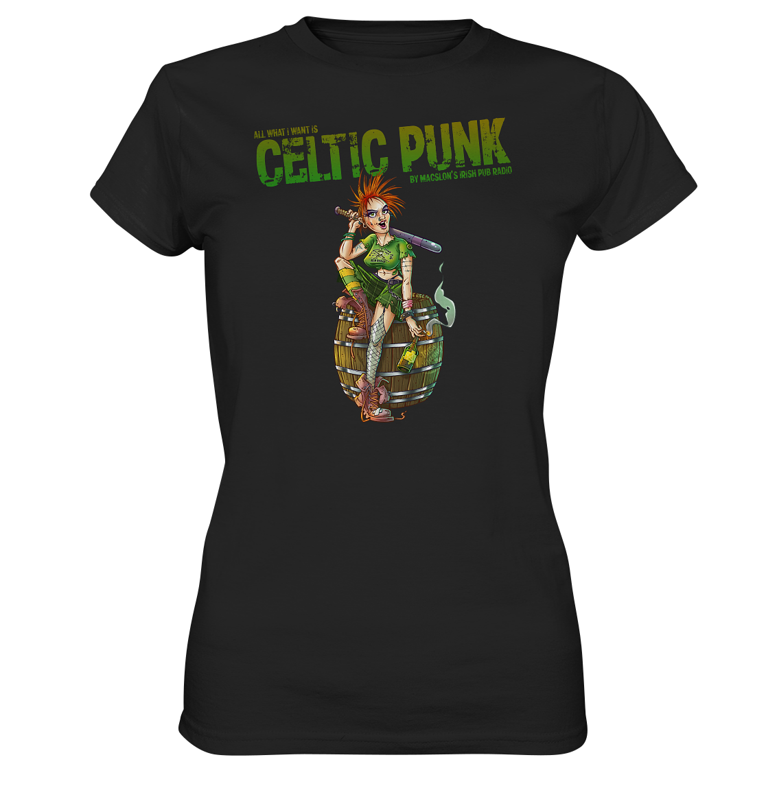 "All I Want Is Celtic Punk - Punk-Girl" - Ladies Premium Shirt