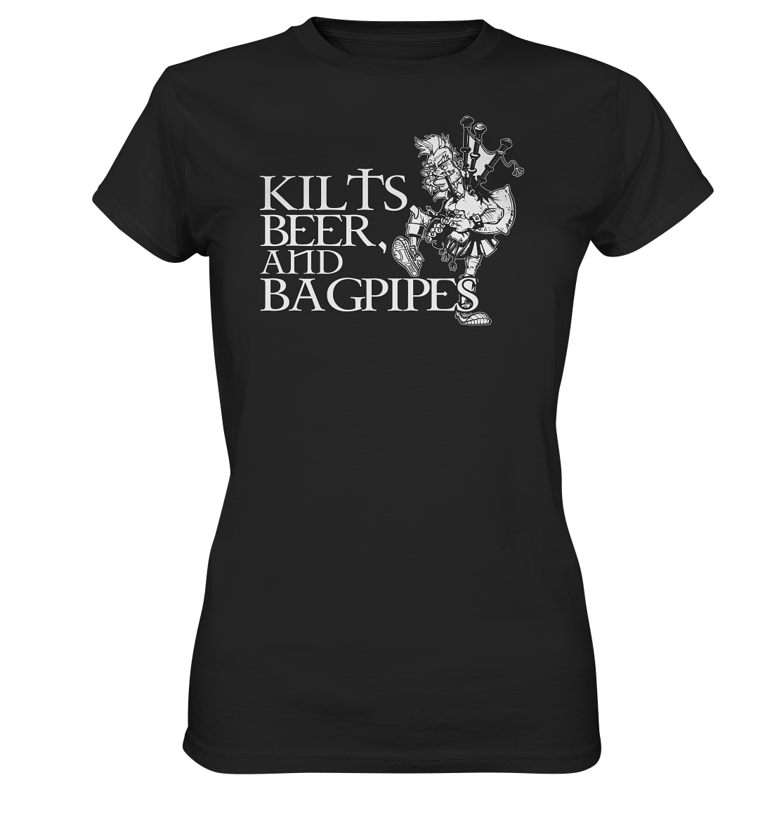 Kilts, Beer & Bagpipes - Ladies Premium Shirt