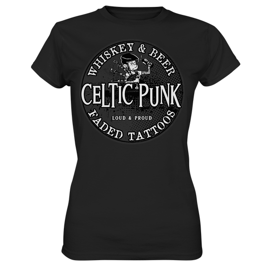 Celtic Punk "Whiskey, Beer & Faded Tattoos" - Ladies Premium Shirt