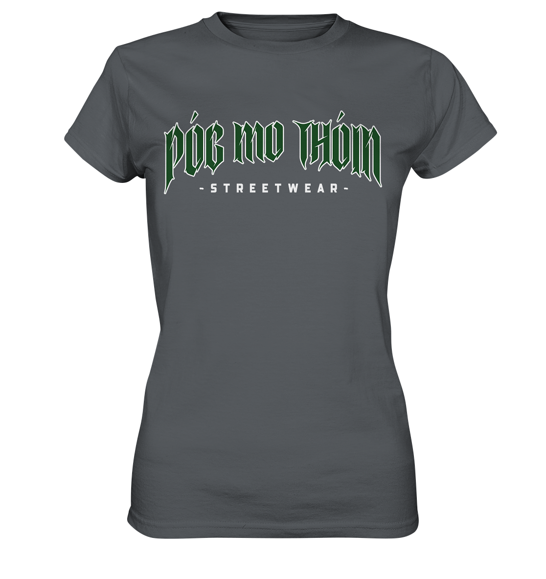 Póg Mo Thóin Streetwear "Green Logo" - Ladies Premium Shirt