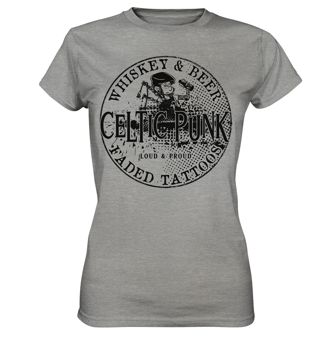 Celtic Punk "Whiskey, Beer & Faded Tattoos" - Ladies Premium Shirt