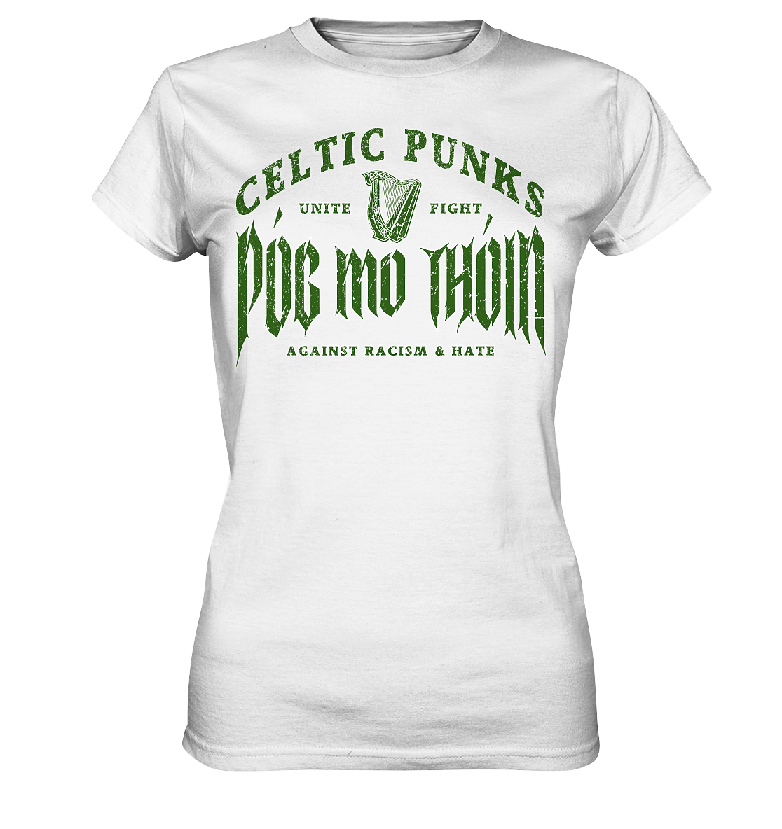 Póg Mo Thóin Streetwear "Celtic Punks Against Racism & Hate / Unite & Fight" - Ladies Premium Shirt