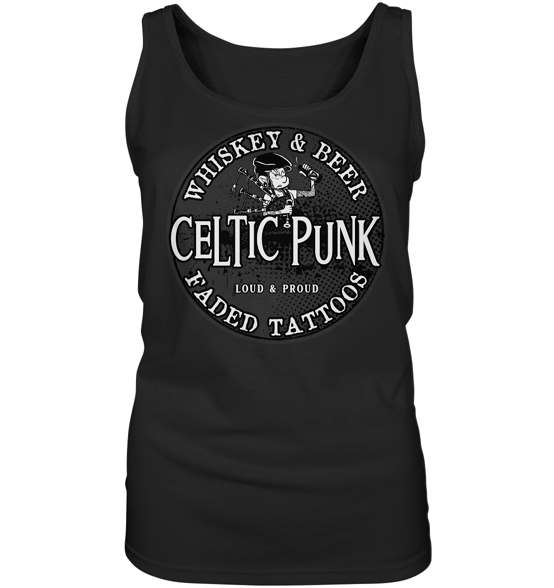 Celtic Punk "Whiskey, Beer & Faded Tattoos" - Ladies Tank-Top