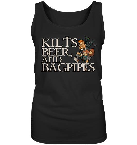 Kilts, Beer & Bagpipes - Ladies Tank-Top