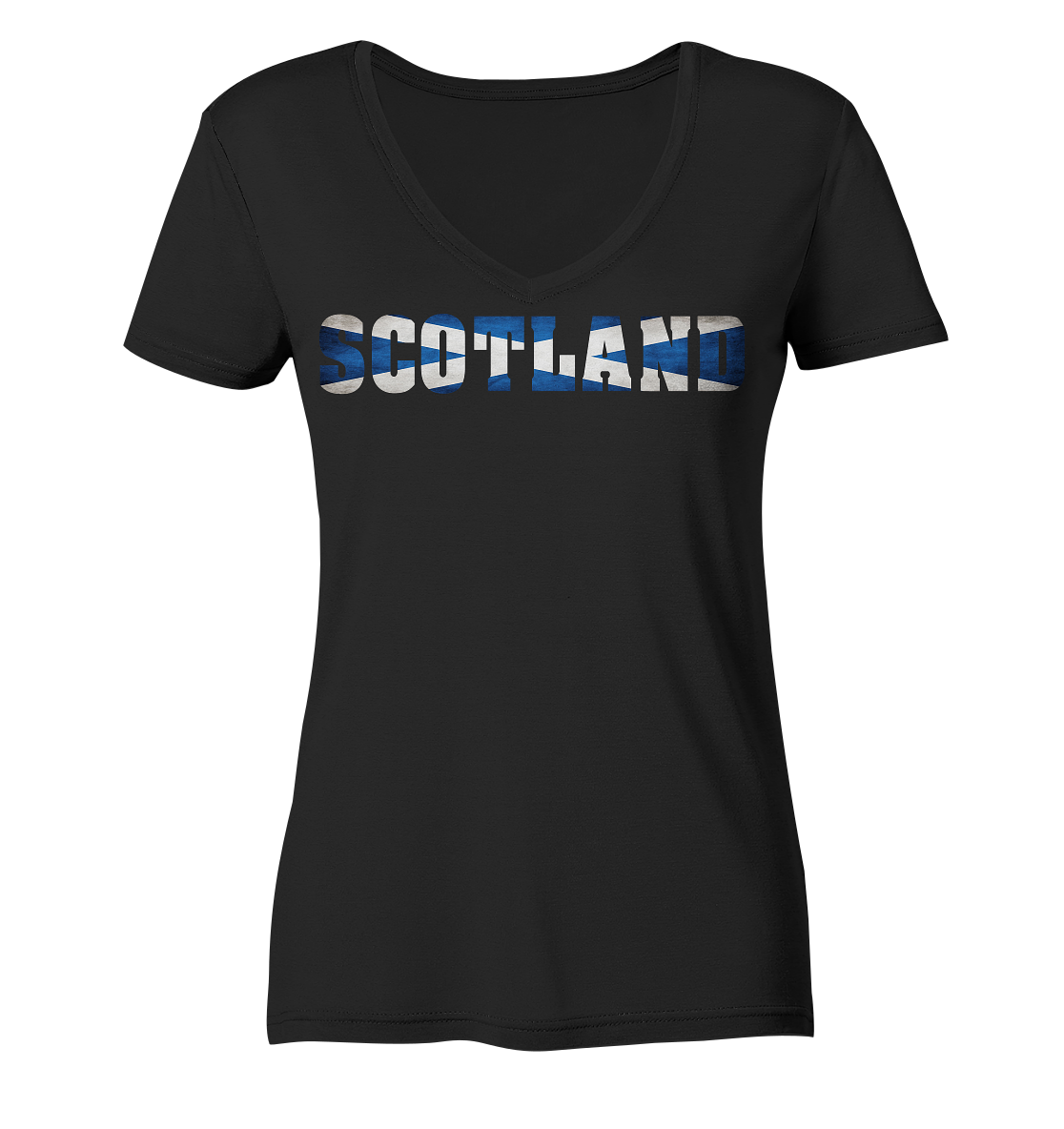 Scotland "Flag Logo" - Ladies V-Neck Shirt