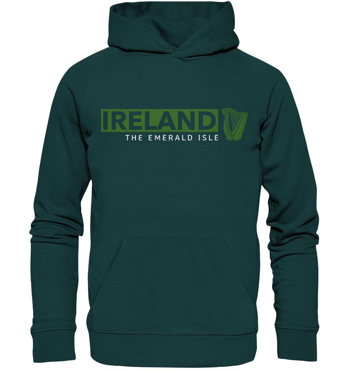 Ireland "The Emerald Isle / Harp" - Organic Hoodie