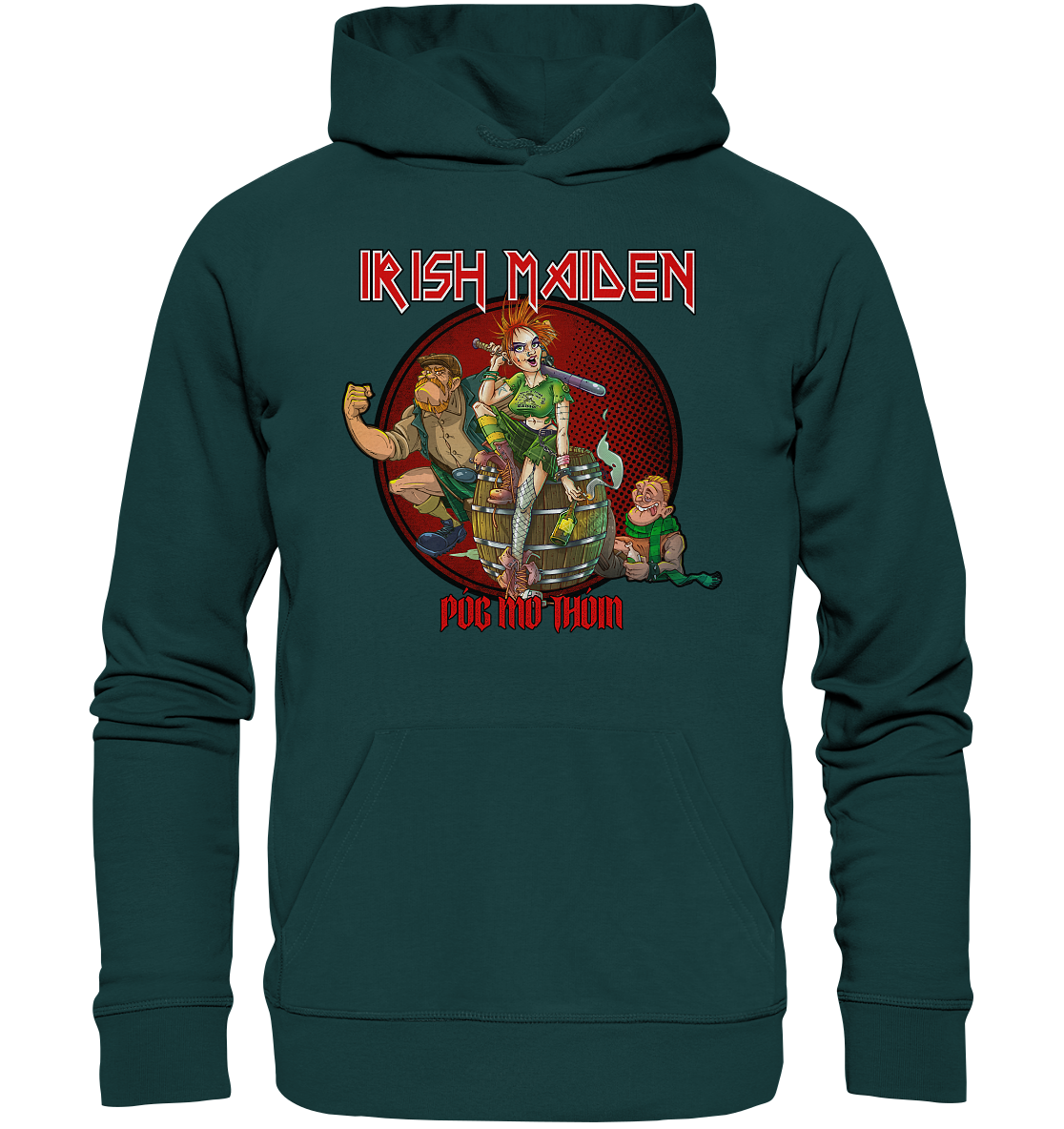 Póg Mo Thóin Streetwear "Irish Maiden" - Organic Hoodie