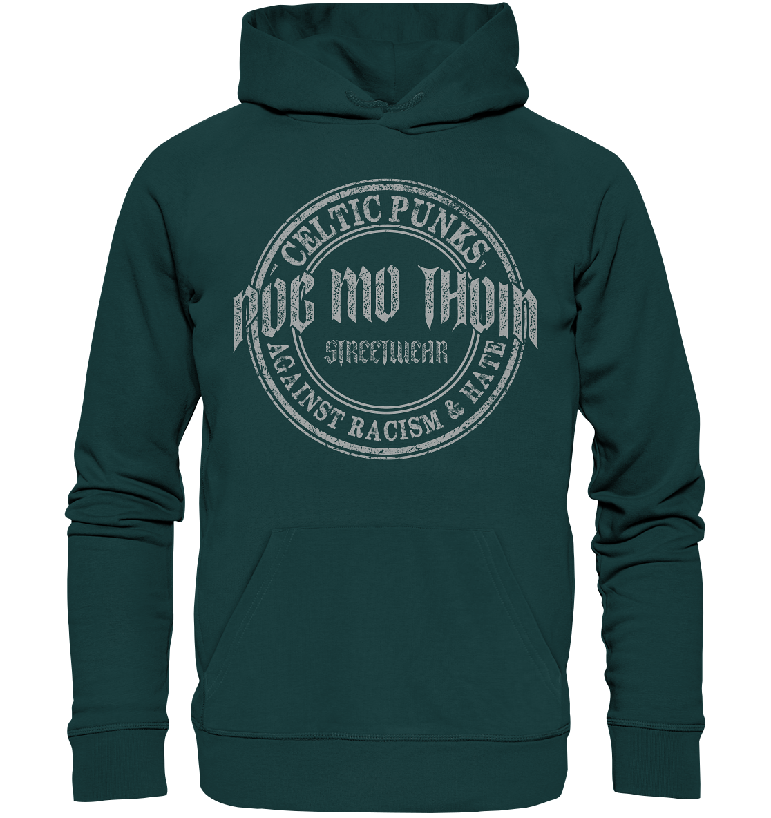 Póg Mo Thóin Streetwear "Celtic Punks Against Racism & Hate" - Organic Hoodie