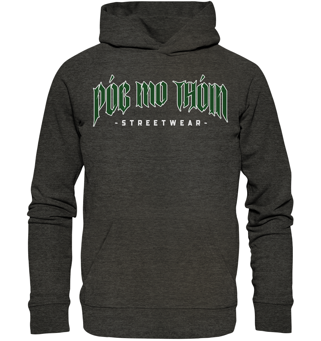 Póg Mo Thóin Streetwear "Green Logo" - Organic Hoodie