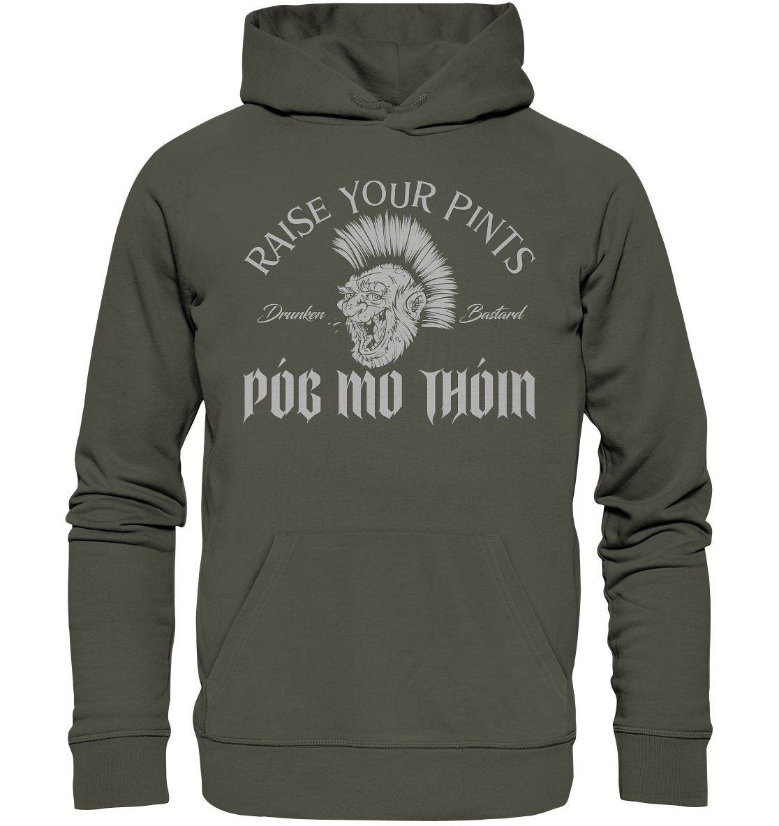 Póg Mo Thóin Streetwear "Drunken Bastard" - Organic Hoodie
