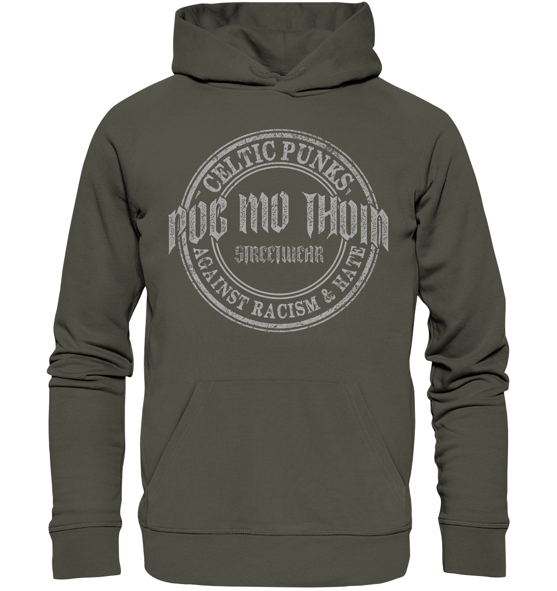 Póg Mo Thóin Streetwear "Celtic Punks Against Racism & Hate" - Organic Hoodie