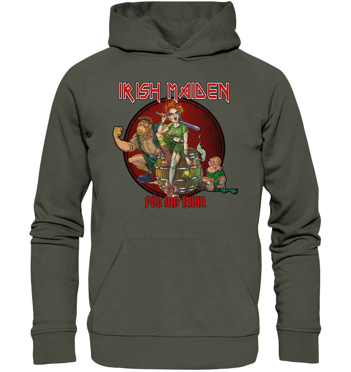 Póg Mo Thóin Streetwear "Irish Maiden" - Organic Hoodie