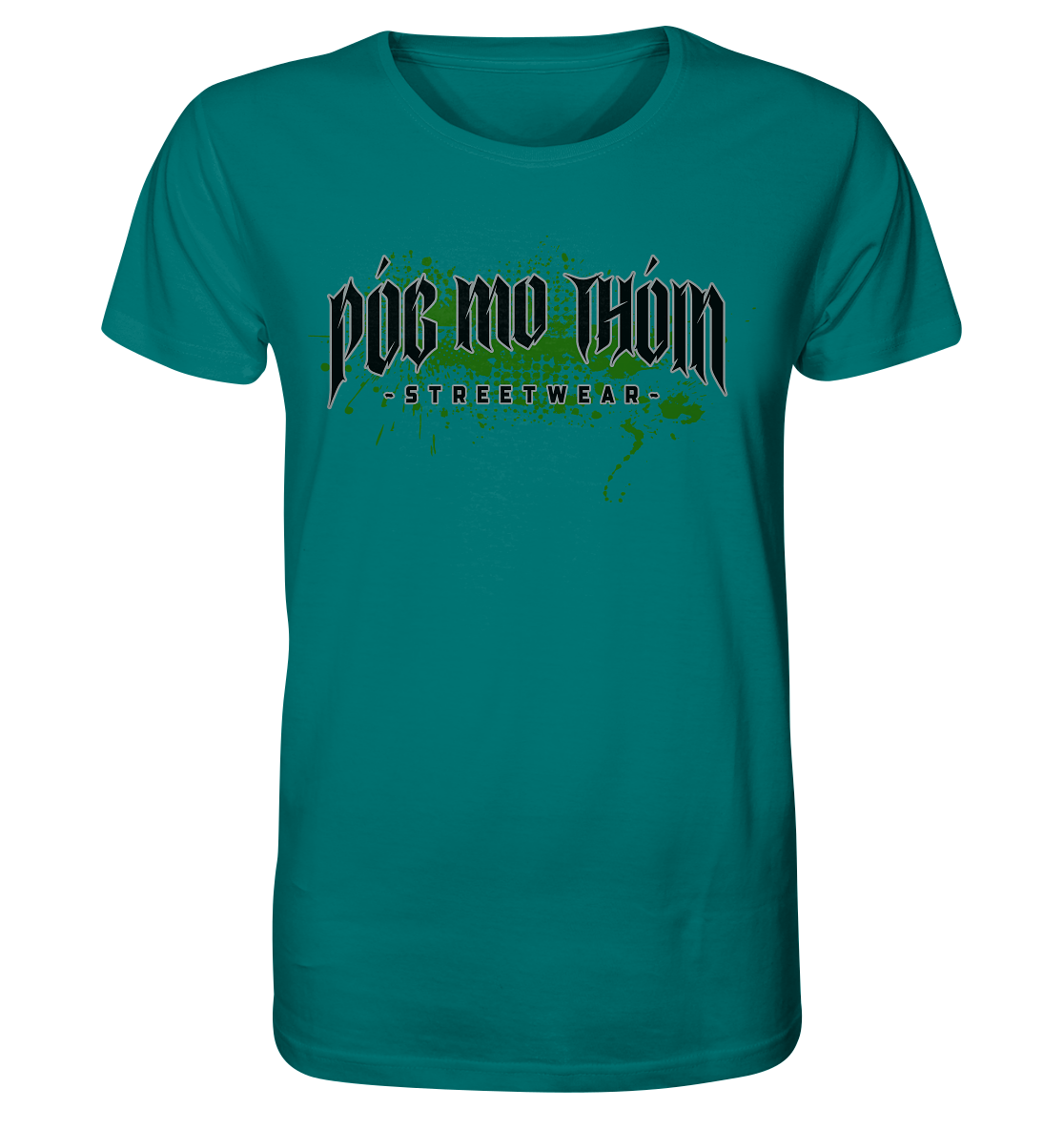 Póg Mo Thóin Streetwear "Splatter Logo" - Organic Shirt