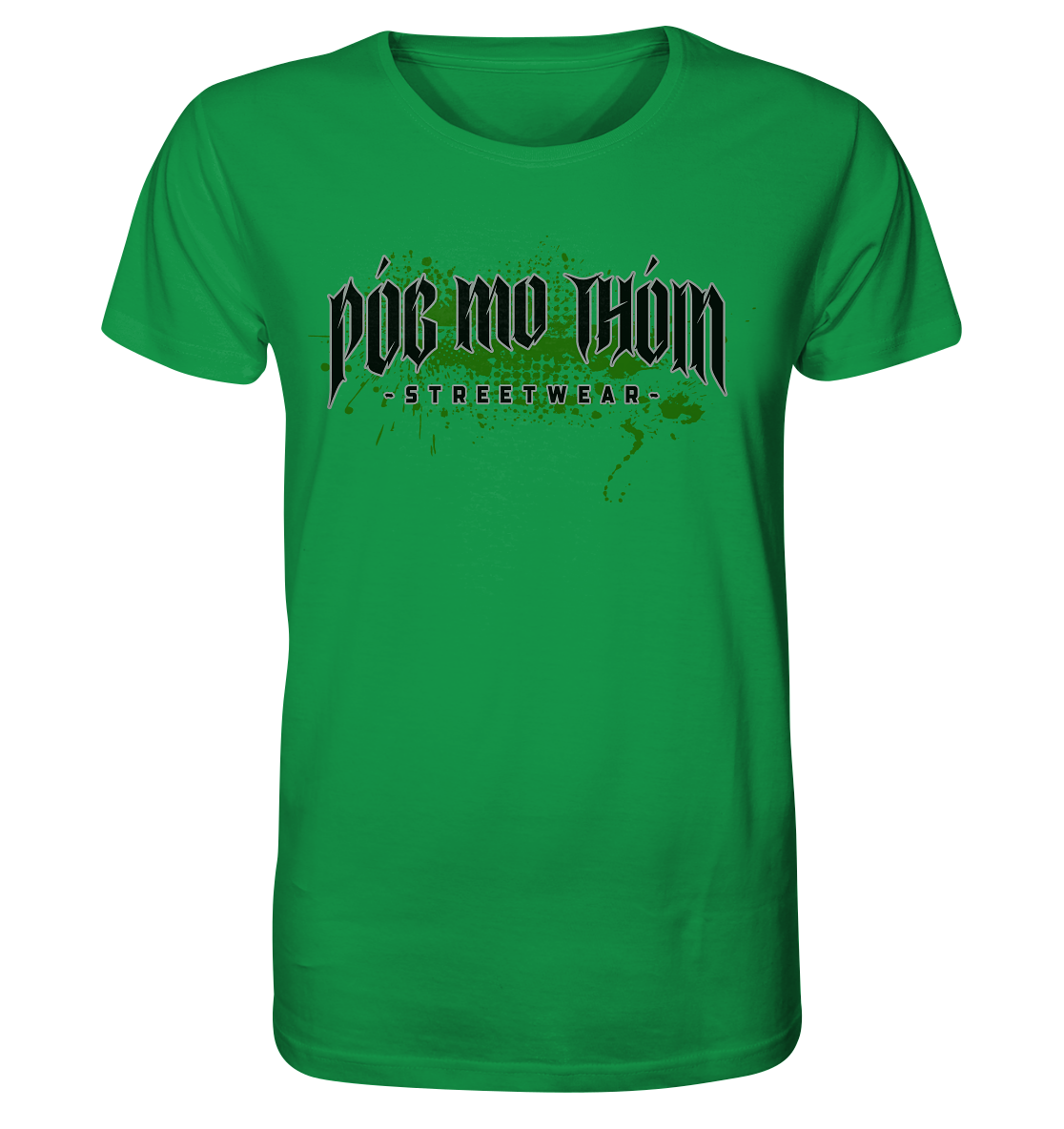 Póg Mo Thóin Streetwear "Splatter Logo" - Organic Shirt