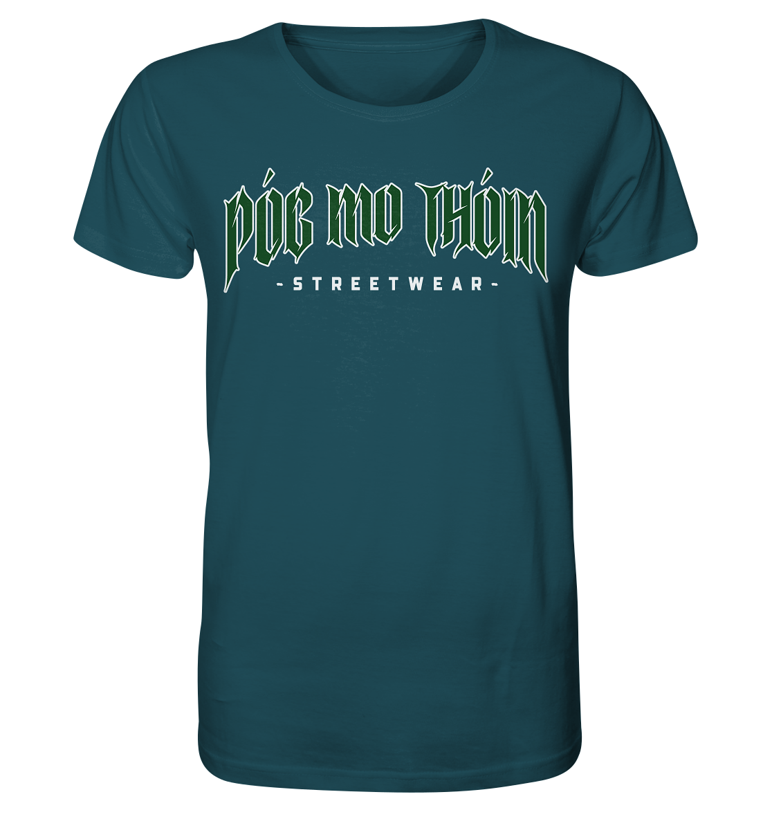 Póg Mo Thóin Streetwear "Green Logo" - Organic Shirt