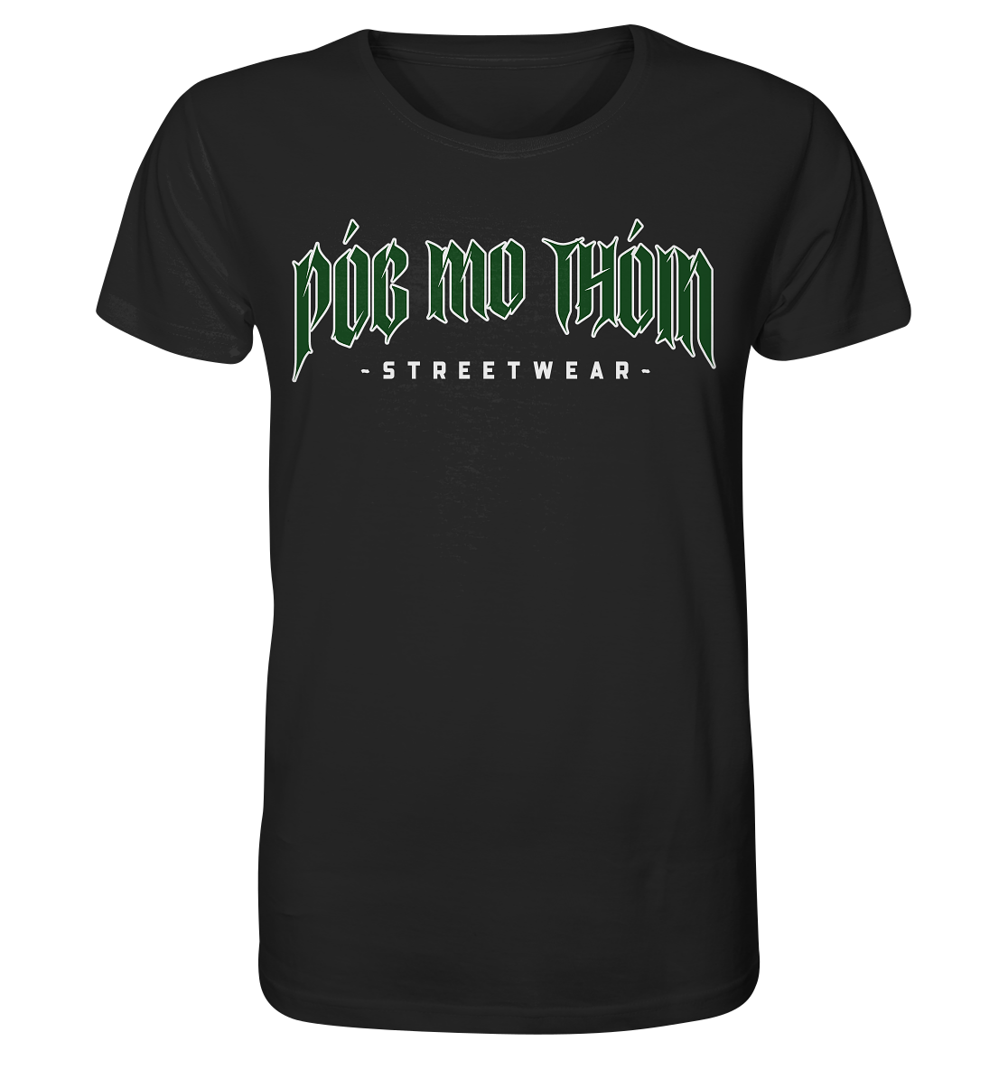 Póg Mo Thóin Streetwear "Green Logo" - Organic Shirt
