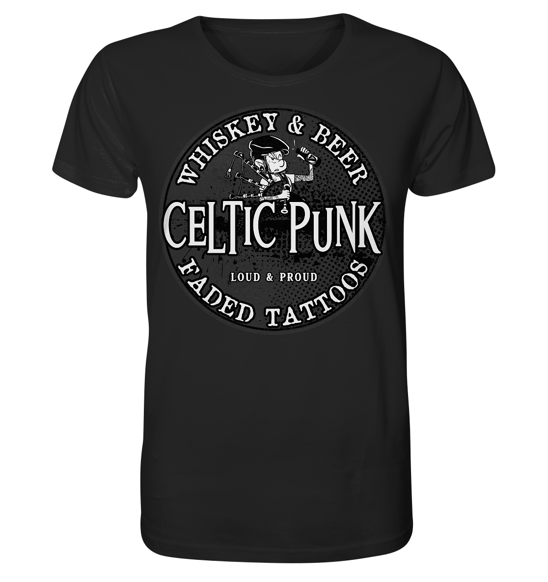 Celtic Punk "Whiskey, Beer & Faded Tattoos" - Organic Shirt