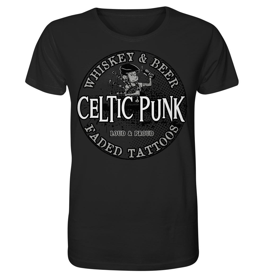 Celtic Punk "Whiskey, Beer & Faded Tattoos" - Organic Shirt