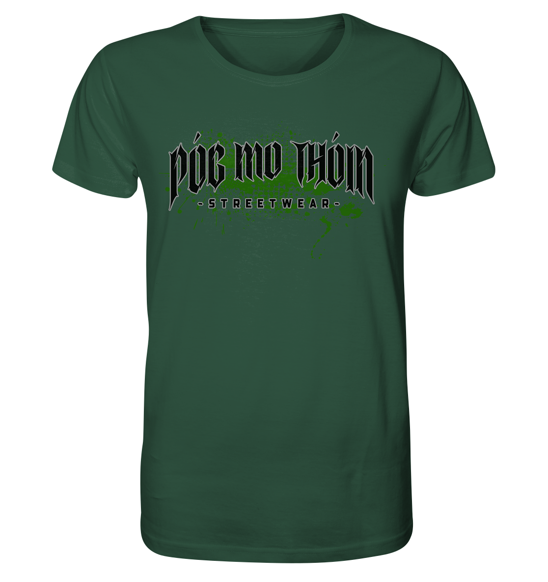 Póg Mo Thóin Streetwear "Splatter Logo" - Organic Shirt