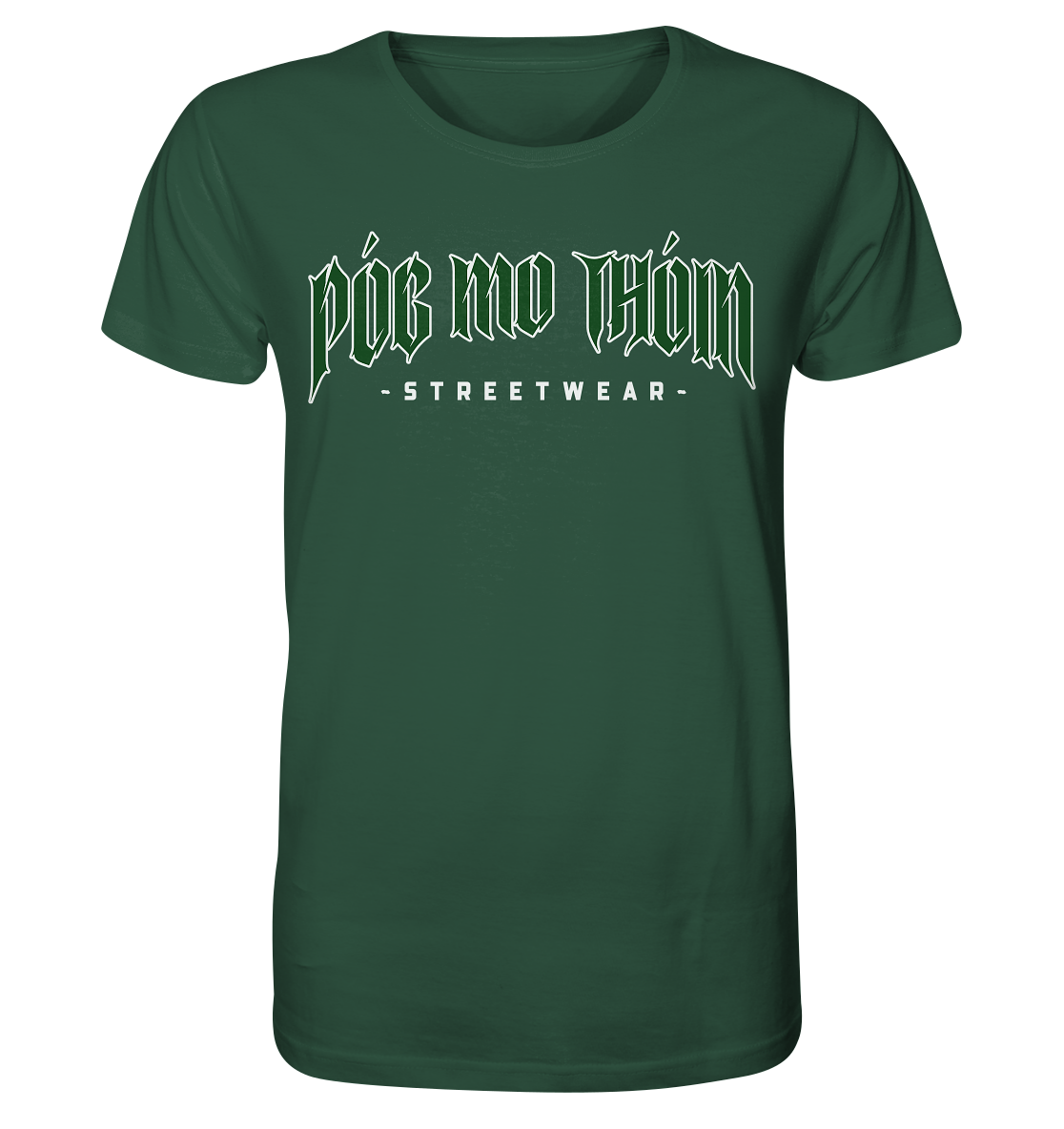 Póg Mo Thóin Streetwear "Green Logo" - Organic Shirt