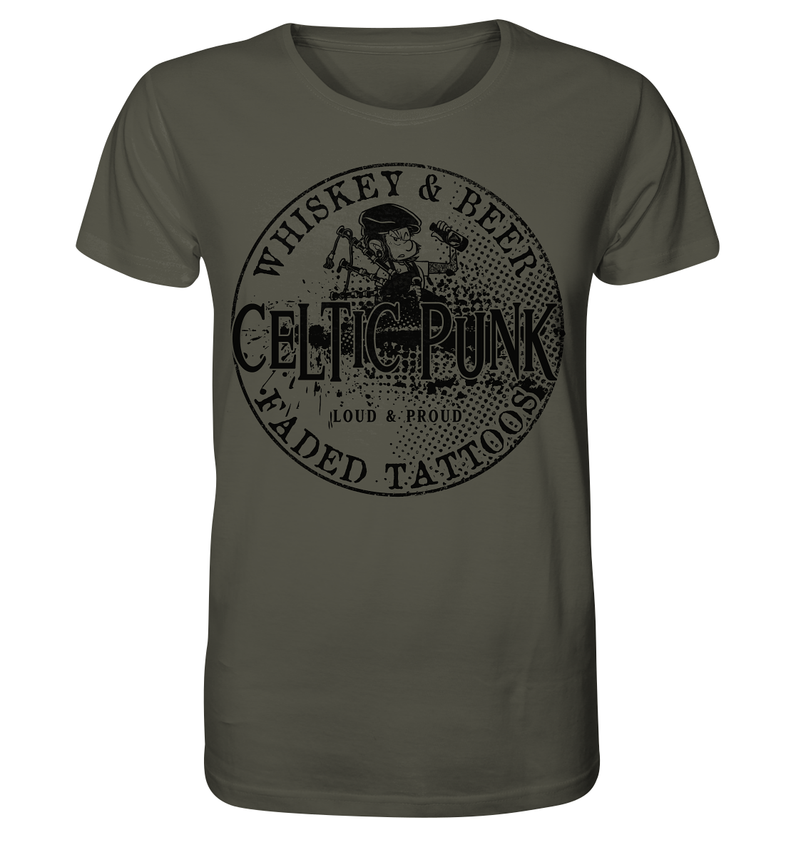 Celtic Punk "Whiskey, Beer & Faded Tattoos" - Organic Shirt