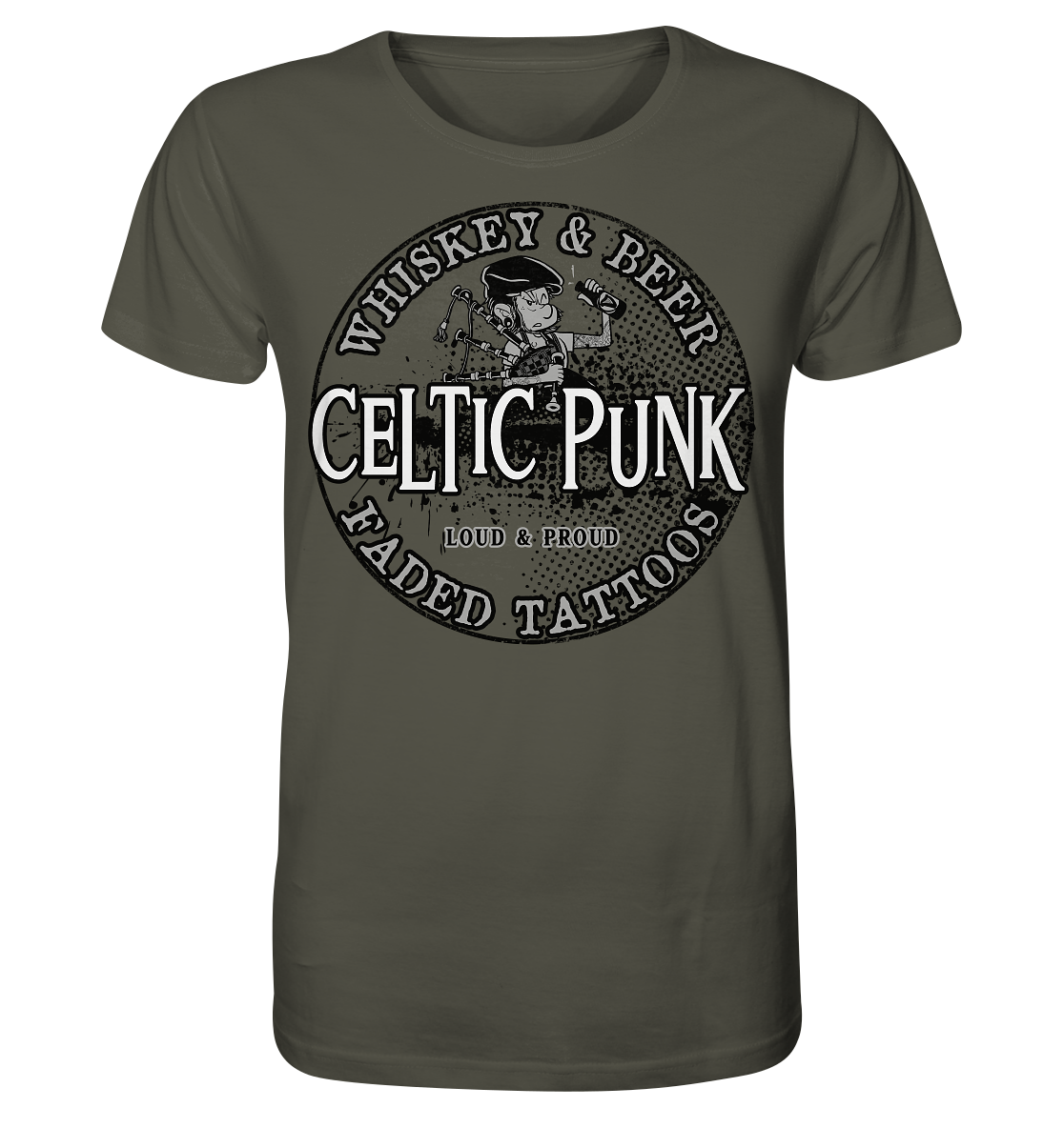 Celtic Punk "Whiskey, Beer & Faded Tattoos" - Organic Shirt