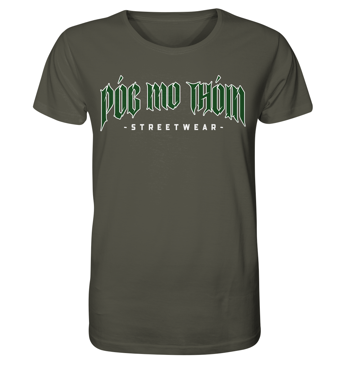 Póg Mo Thóin Streetwear "Green Logo" - Organic Shirt