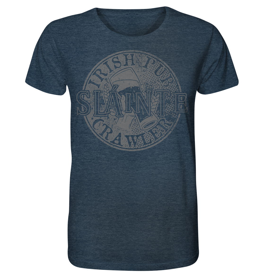 Sláinte "Irish Pub Crawler" - Organic Shirt (meliert)