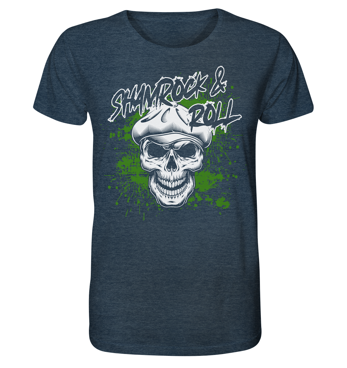 Shamrock And Roll "Skull" - Organic Shirt (meliert)