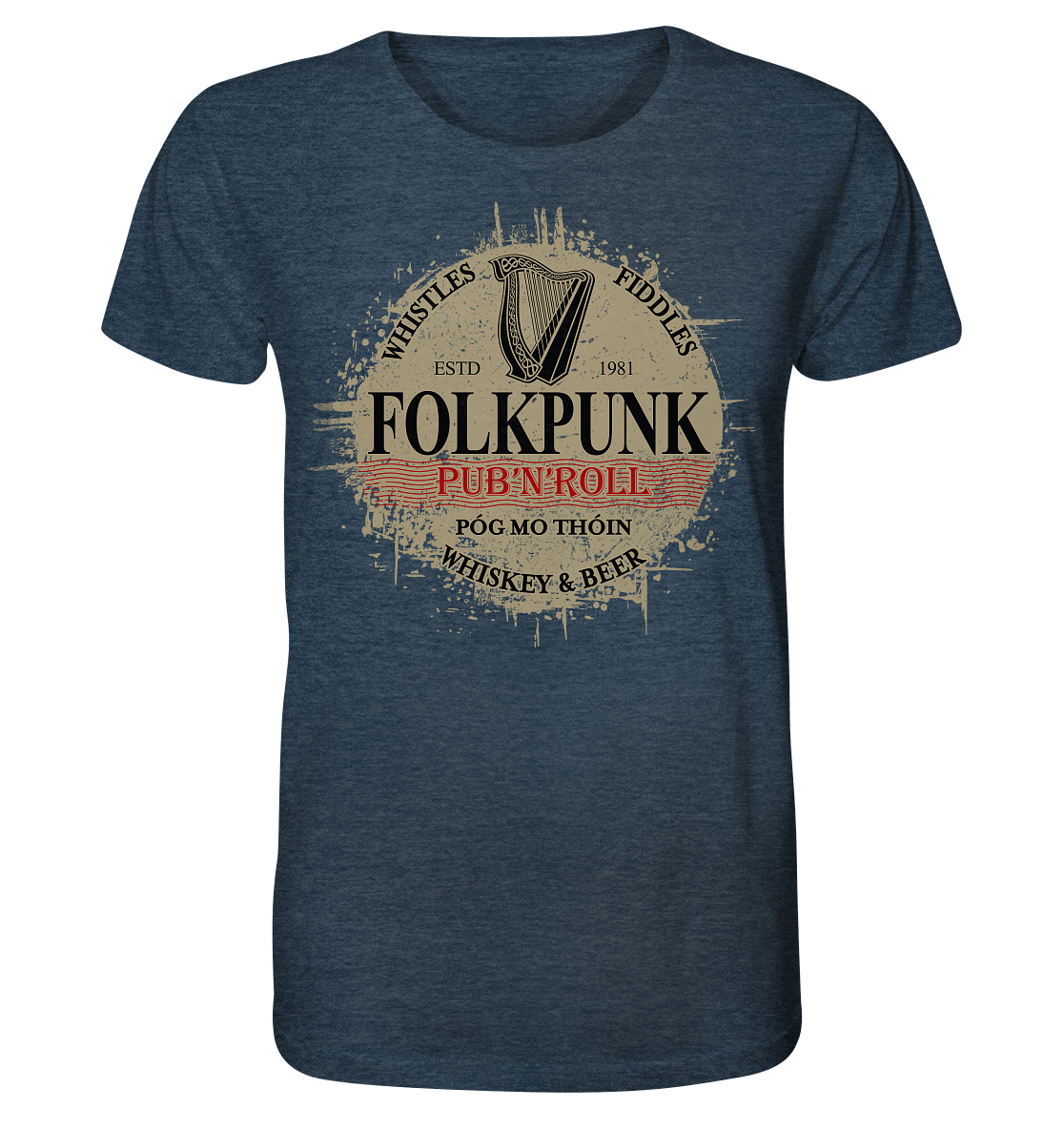 Folkpunk "Pub'n'Roll" - Organic Shirt (meliert)
