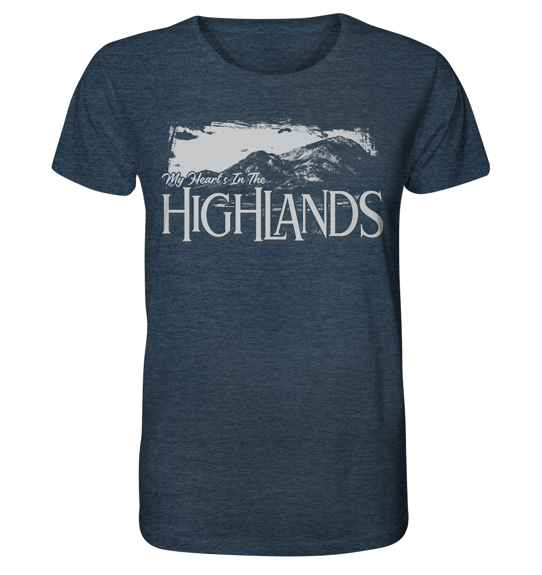 "My Heart's In The Highlands" - Organic Shirt (meliert)