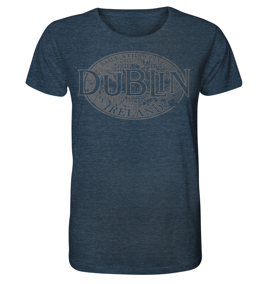 Dublin "Ireland / Baile Átha Cliath / Estd 988" - Organic Shirt (meliert)