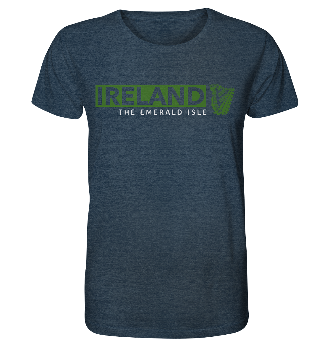 Ireland "The Emerald Isle / Harp" - Organic Shirt (meliert)