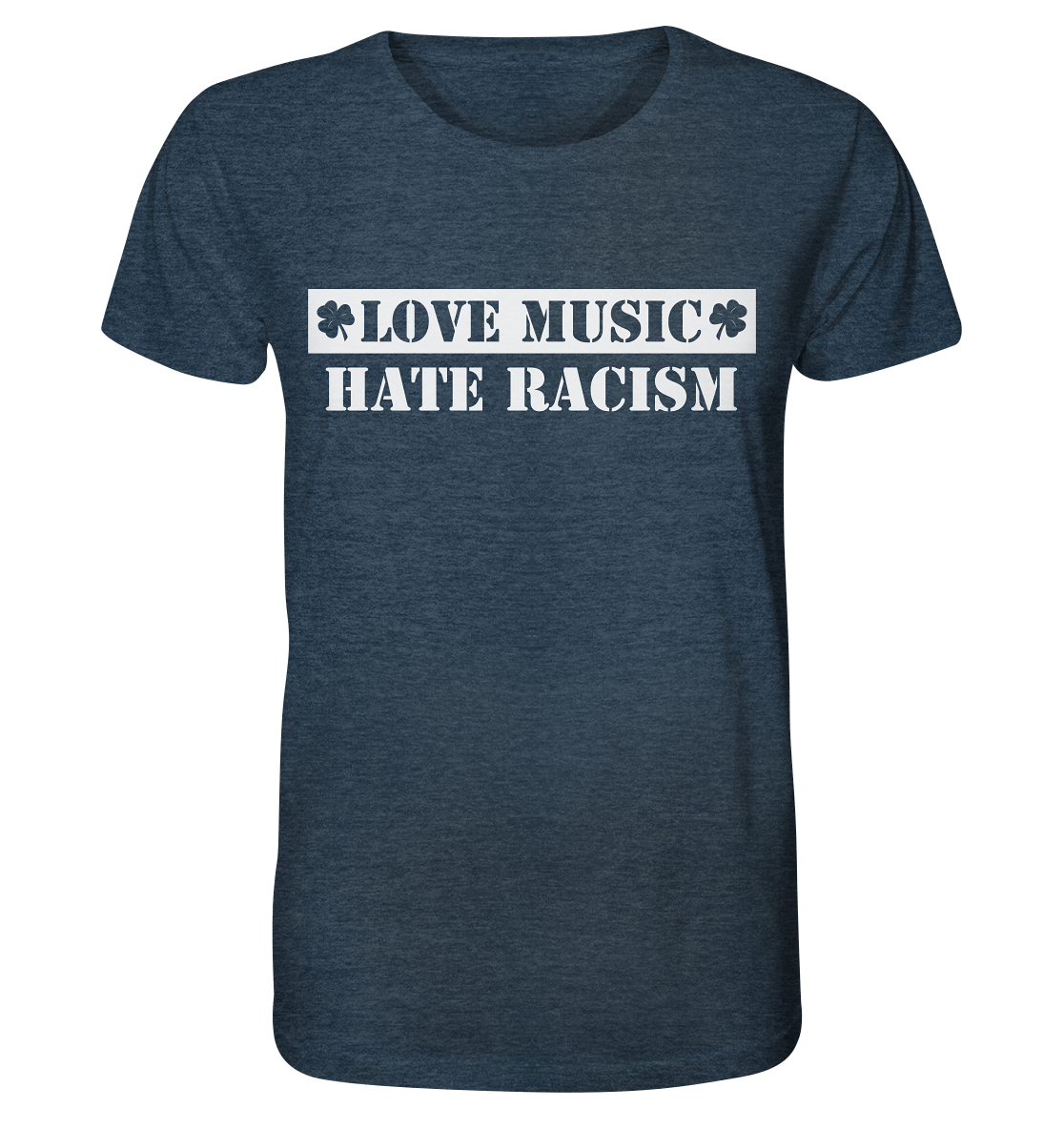 "Love Music - Hate Racism" - Organic Shirt (meliert)