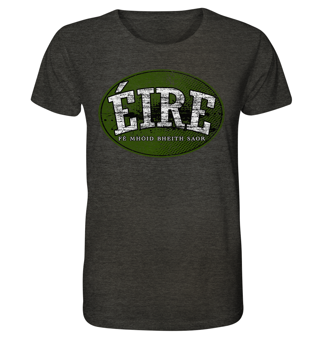 "Éire - Fé mhóid bheith saor" - Organic Shirt (meliert)