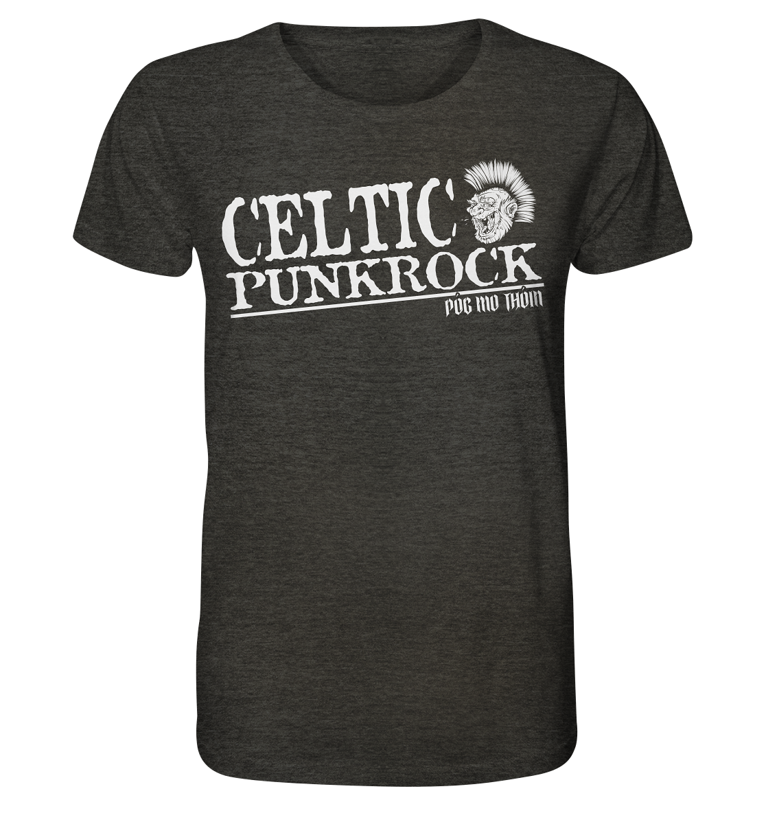 Póg Mo Thóin Streetwear "Celtic Punkrock" - Organic Shirt (meliert)