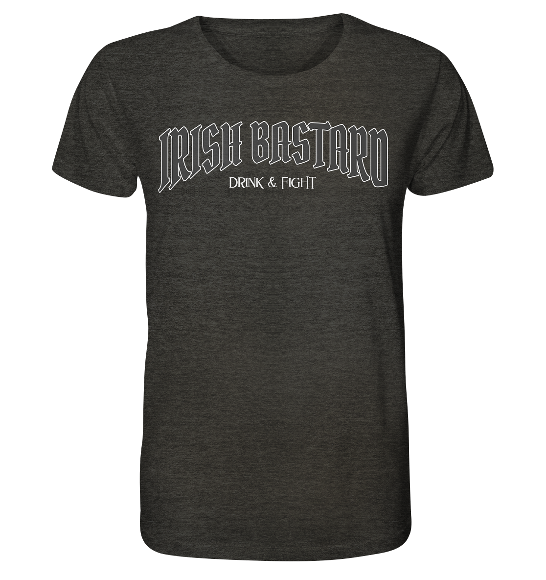 Irish Bastard "Drink & Fight" - Organic Shirt (meliert)
