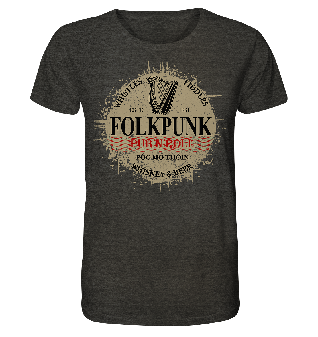 Folkpunk "Pub'n'Roll" - Organic Shirt (meliert)