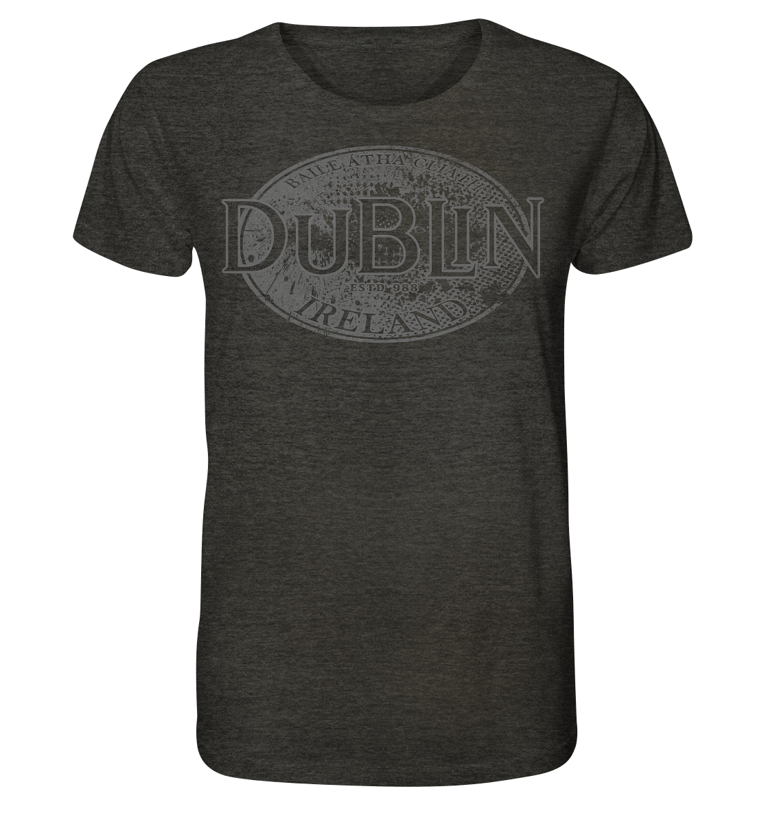 Dublin "Ireland / Baile Átha Cliath / Estd 988" - Organic Shirt (meliert)