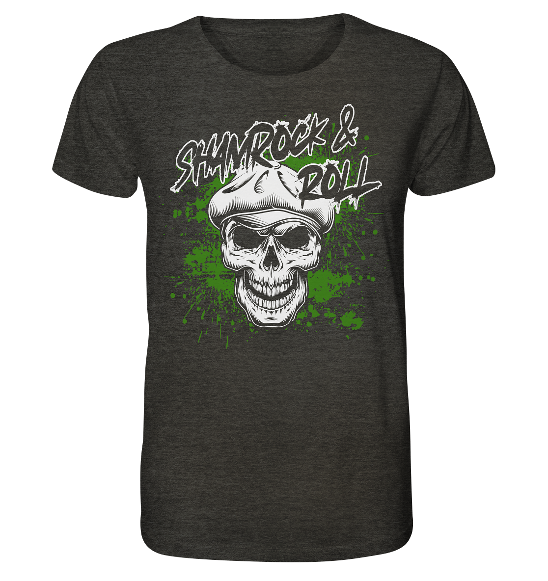 Shamrock And Roll "Skull" - Organic Shirt (meliert)