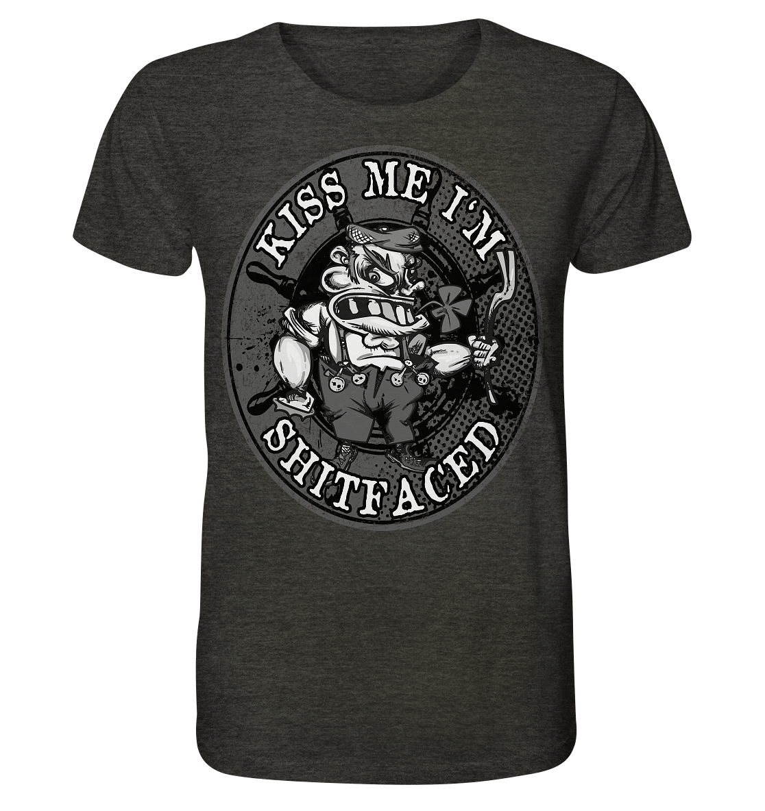 Kiss Me I'm Shitfaced - Organic Shirt (meliert)