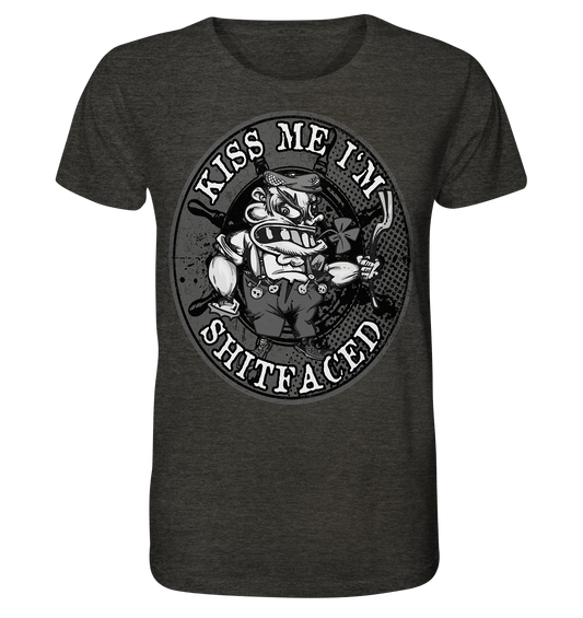 Kiss Me I'm Shitfaced - Organic Shirt (meliert)
