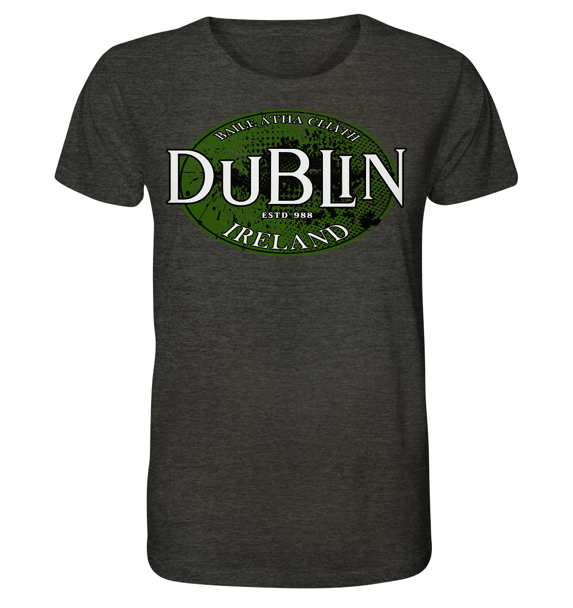 Dublin "Ireland / Baile Átha Cliath / Estd 988" - Organic Shirt (meliert)
