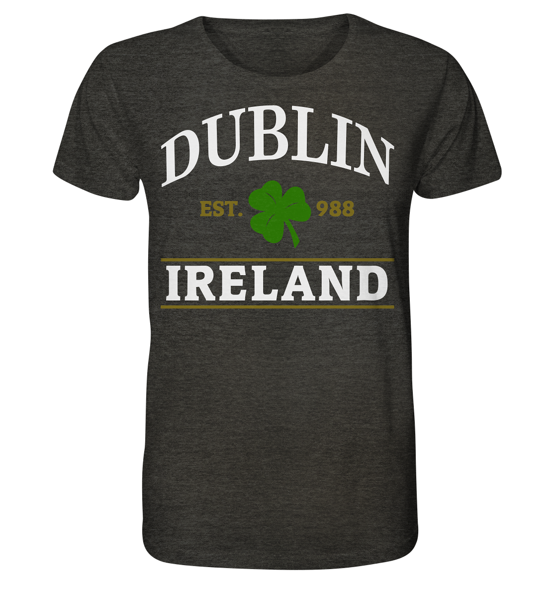 Dublin - Ireland "Est. 988" - Organic Shirt (meliert)