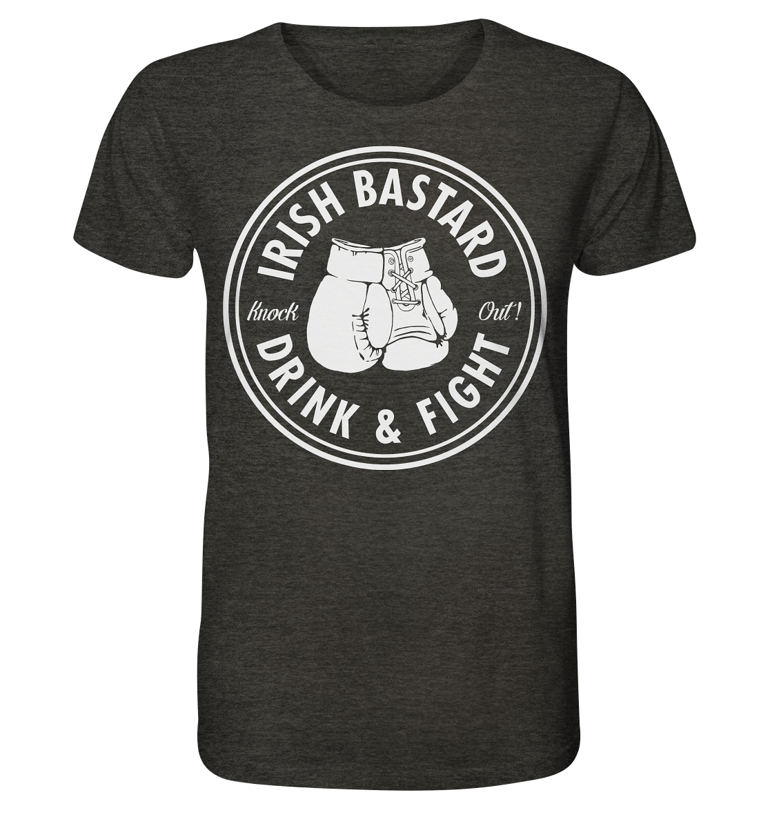 Irish Bastard "Drink & Fight" - Organic Shirt (meliert)