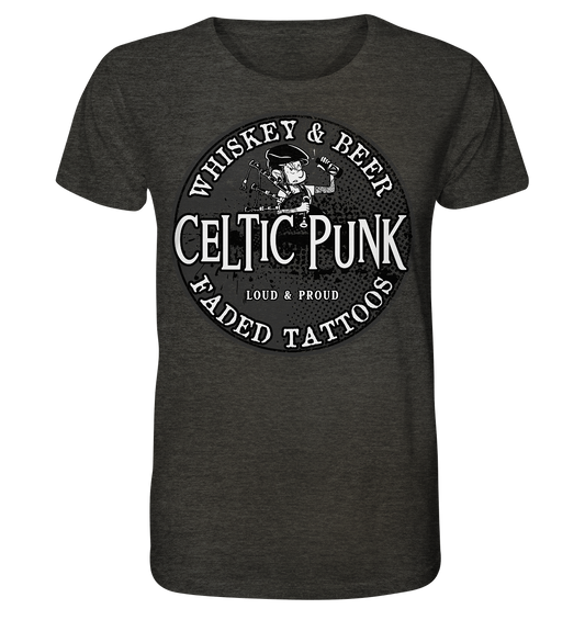 Celtic Punk "Whiskey, Beer & Faded Tattoos" - Organic Shirt (meliert)