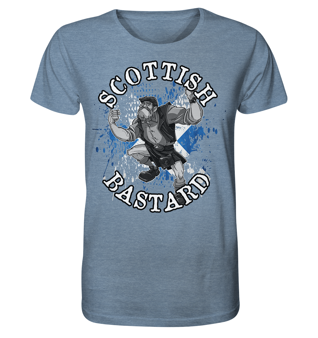 "Scottish Bastard" - Organic Shirt (meliert)